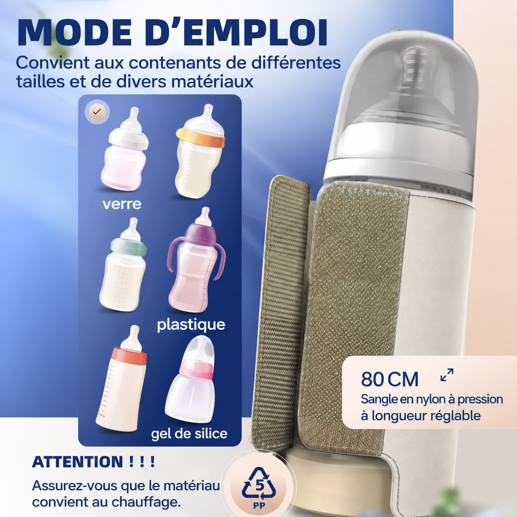 Le chauffe-biberon nomade qui vous suit partout — 5 températures, zéro stress !