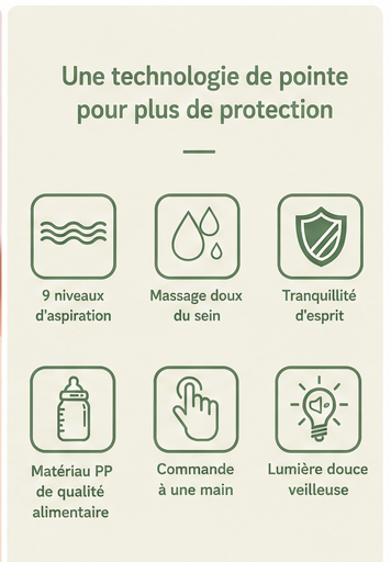 Stop à la Douleur — Tire-Lait Électrique Silencieux Haute Aspiration