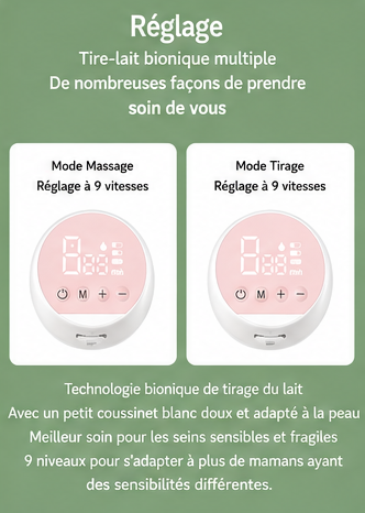 Stop à la Douleur — Tire-Lait Électrique Silencieux Haute Aspiration